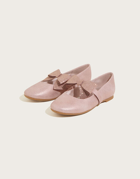 Dazzle Bow Ballerina Flats Pink, Pink (PINK), large