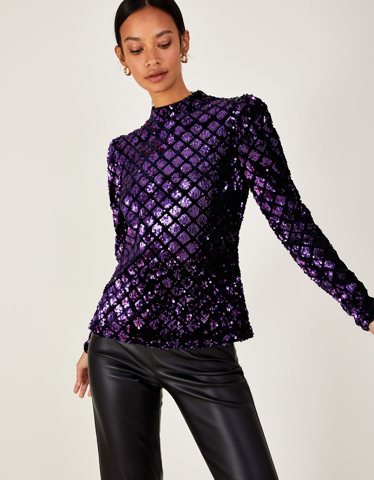 Plum sales sequin top