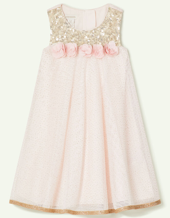 Baby Petal Sequin Swing Dress, Pink (PINK), large
