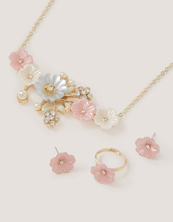 Pearly Flower Jewellery Set, , large