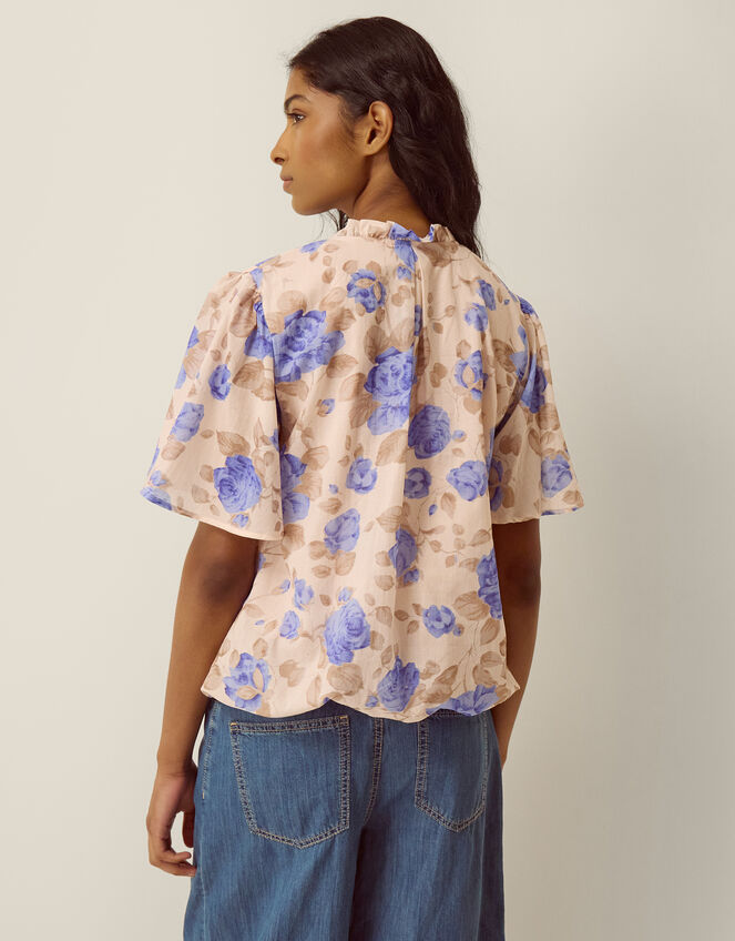 Lori Floral Bubble Hem Blouse, Ivory (IVORY), large