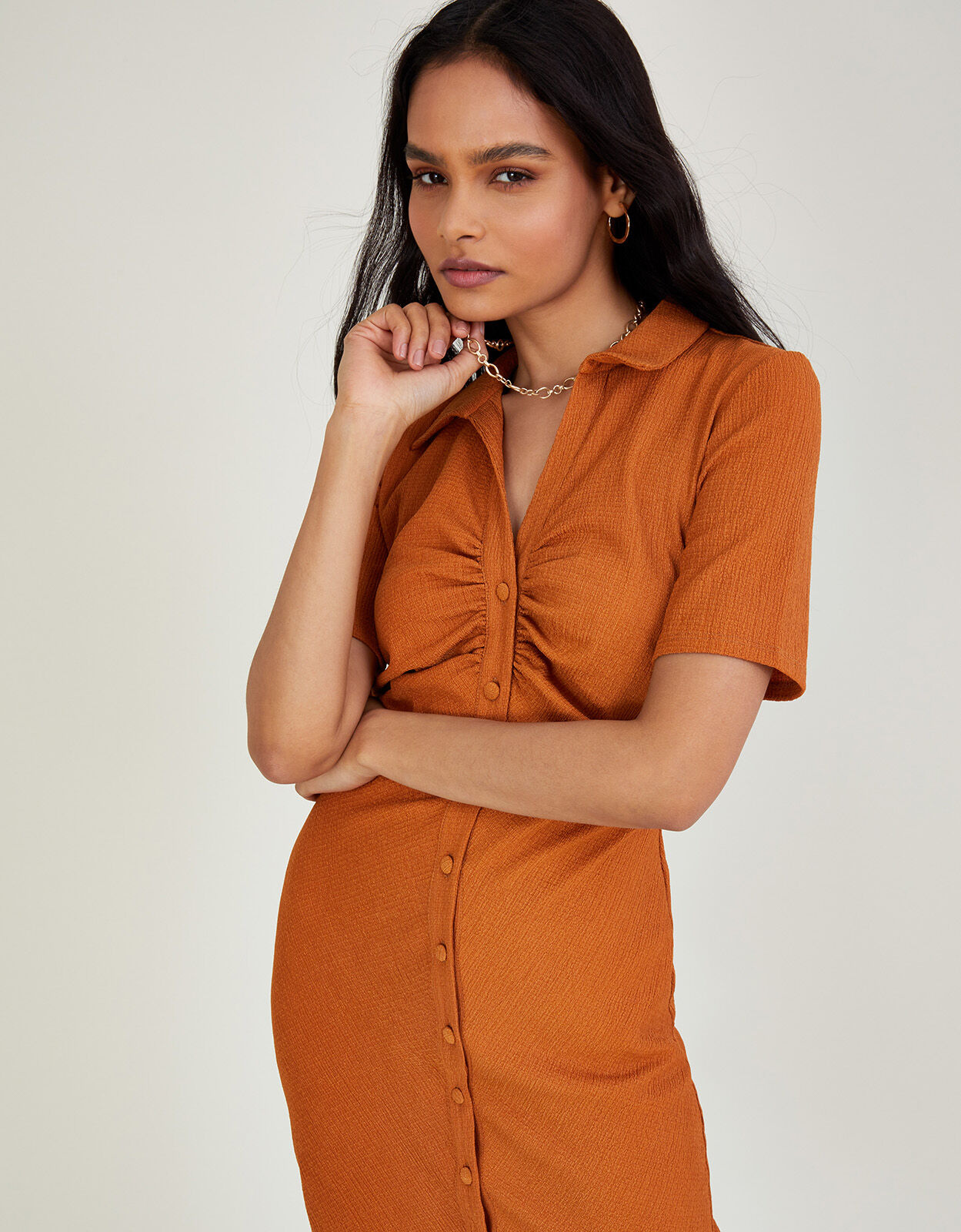 Button up jersey dress 2025