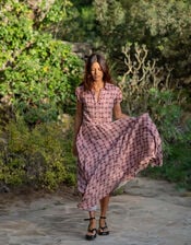 Lyrical Sisters Hourglass Print Maxi Dress, Brown (BROWN), large