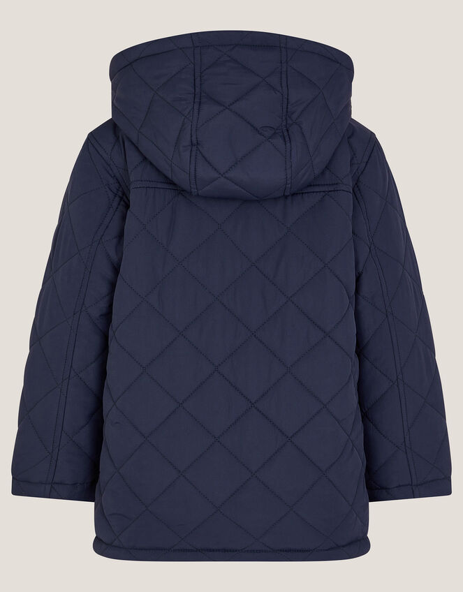 Corduroy Collar Quilted Jacket, Blue (NAVY), large