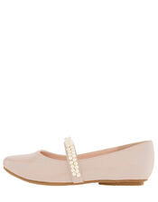 Valerie Pearl Strap Shimmer Ballerina Shoes, Pink (PINK), large