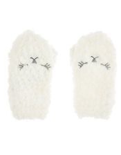 Baby Ana Sparkle Bear Mittens, Ivory (IVORY), large