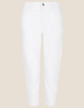 Idabella Cropped Denim Jeans, White (WHITE), large
