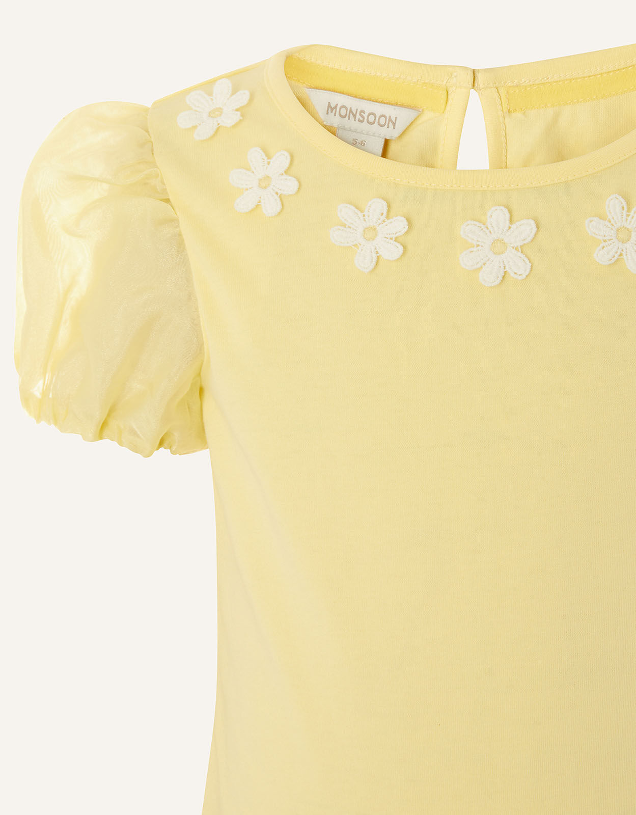 Daisy Organza Top Yellow Girls Tops T shirts Monsoon Global