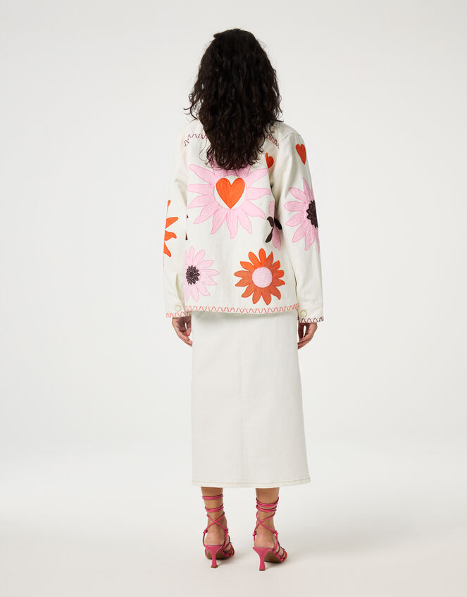 Fabienne Chapot Elody Embroidered Shacket, White (WHITE), large