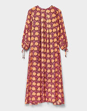 East Zinnia Floral Print Lightweight Dress, Red (BERRY), large