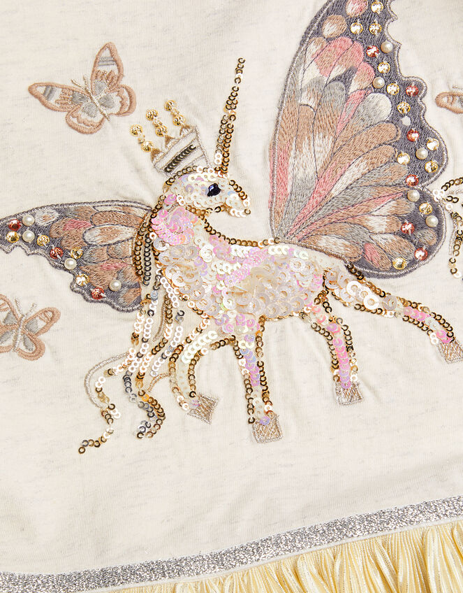 Unicorn Embellished Plisse Disco Dress, Ivory (IVORY), large