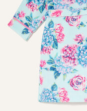 Elle Floral Chunky Robe, Blue (AQUA), large