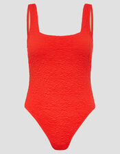 Kylee Textured Square Neck Swimsuit, Pink (PINK), large