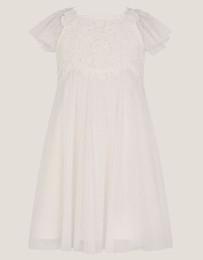 Baby Starla Lace Tulle Dress, Ivory (IVORY), large