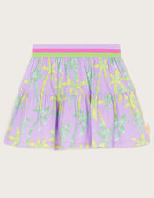 Palm Print Pleated Skort, Purple (PURPLE), large