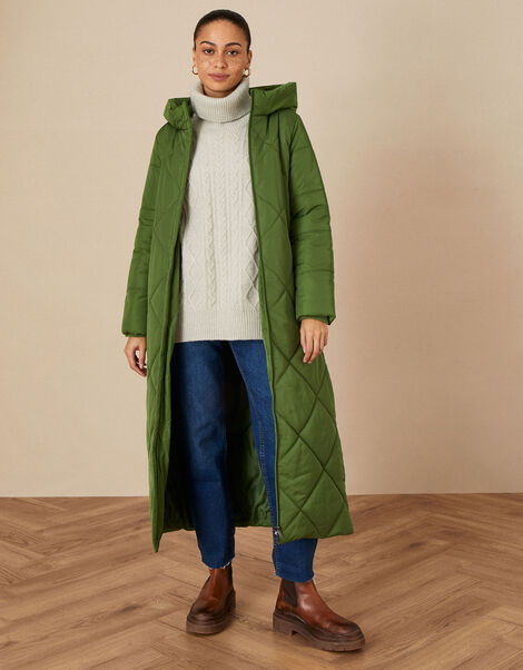 Polly Padded Coat in Recycled Polyester Green, Green (KHAKI), large
