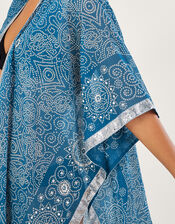 Bandhani Print Cover Up, Blue (BLUE), large