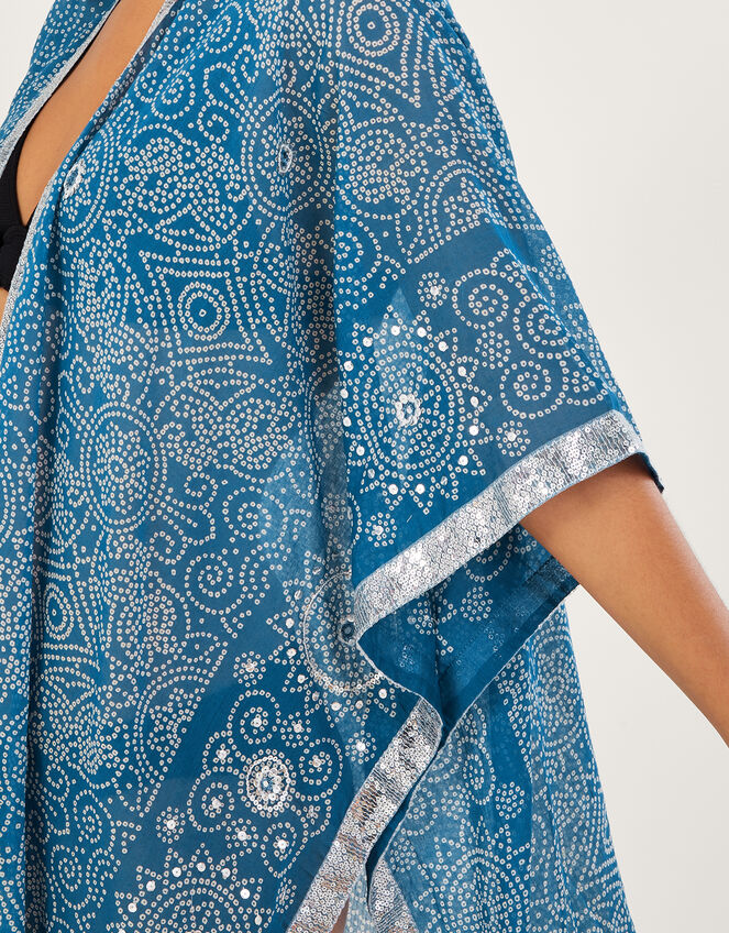 Bandhani Print Cover Up, Blue (BLUE), large