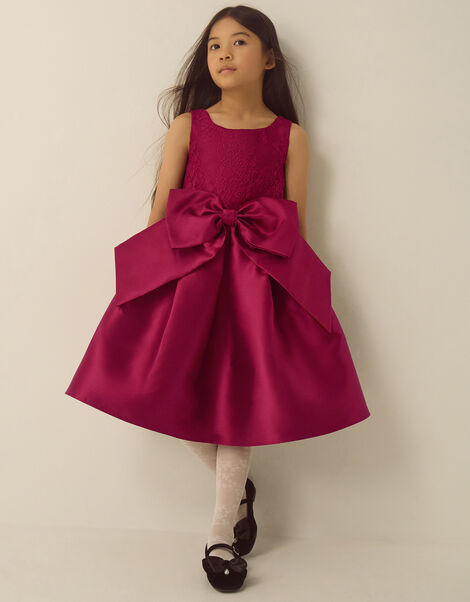Juno Lace Bodice Party Dress, Red (BURGUNDY), large