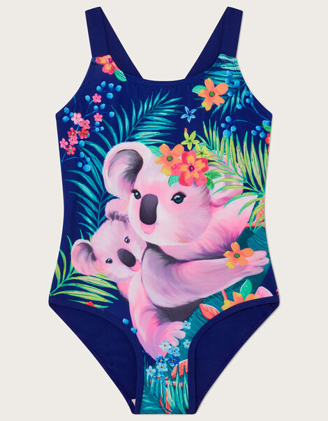 Koala Swimsuit with Recycled Polyester, Blue (NAVY), large
