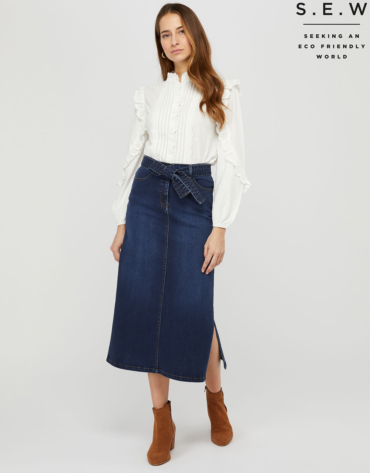 monsoon blue 73 denim skirt