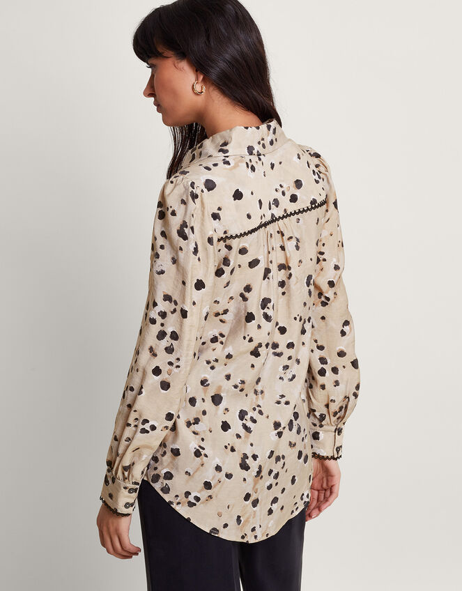 Ava Animal Blouse, Natural (STONE), large
