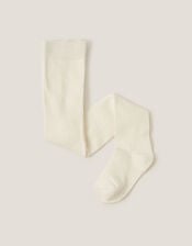 Baby Frosted Cotton Tights, Ivory (IVORY), large