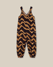 Zahara Sleeveless Print Jumpsuit, Black (BLACK), large