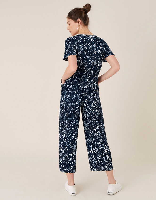 ARTISAN STUDIO Batik Print Jumpsuit, Blue (NAVY), large