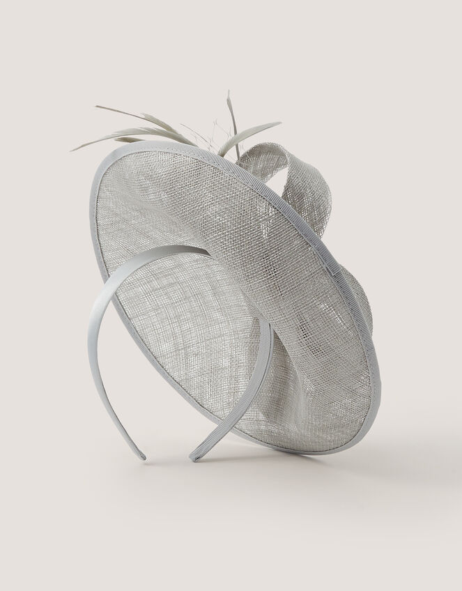 Lynelle Bow Disc Fascinator, Silver (SILVER), large