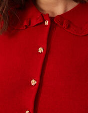 Clea Frill Collar Cardigan, Red (RED), large