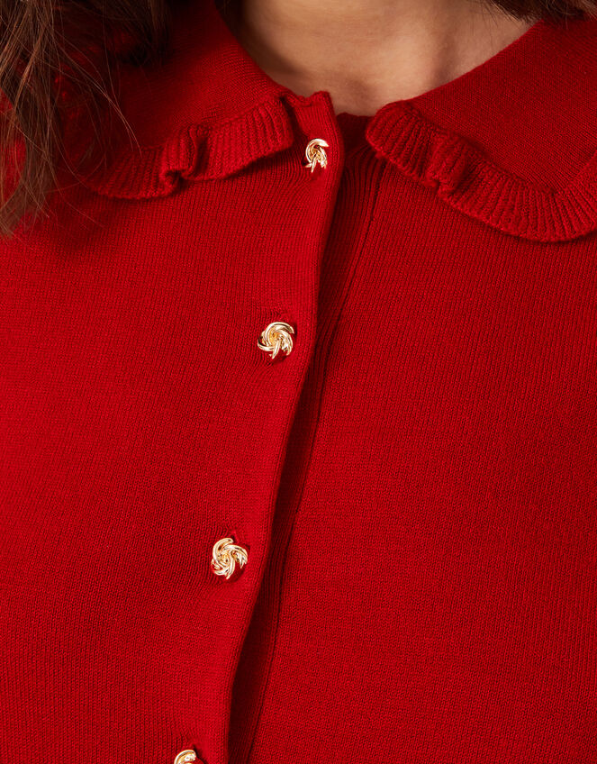 Clea Frill Collar Cardigan, Red (RED), large