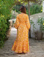 La Galeria Elefante Jodie Flamenco Maxi Dress, Orange (ORANGE), large