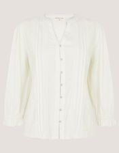 Leila Lace Jersey Top, Ivory (IVORY), large