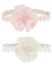 Baby Shimmery Flower Bando Set, , large