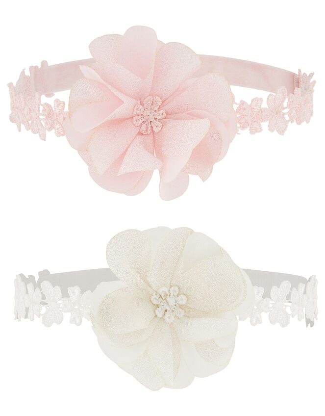 Baby Shimmery Flower Bando Set, , large