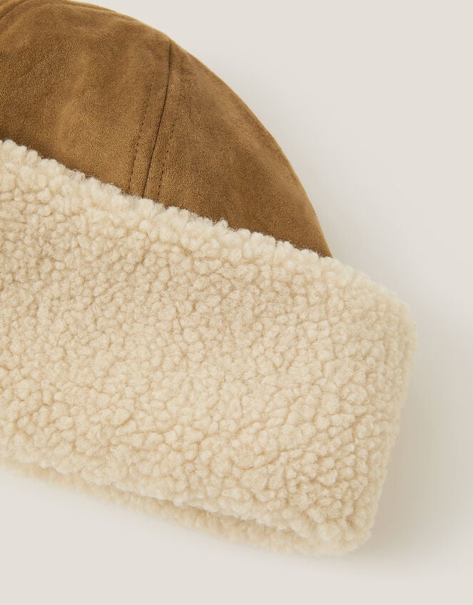 Coby Faux Suede Borg Docker Hat, , large