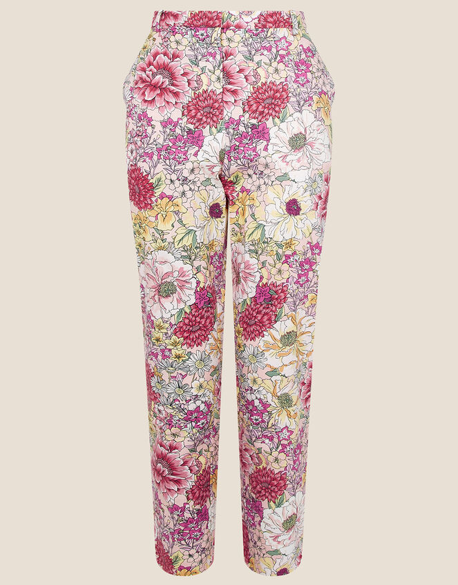 Wren Floral Print Trousers with Sustainable Cotton, Pink (PINK), large