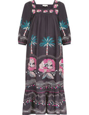 East Zarella Embroidered Dress, Grey (CHARCOAL), large