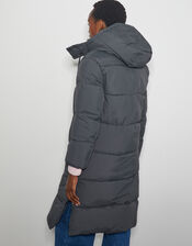 Lissy Long Hooded Puffer Coat, Gray (CHARCOAL), large