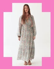 Maison Hotel Flora Long Sleeve Maxi Dress, Blue (BLUE), large