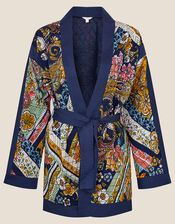 Jessie Printed Short Jacket, Blue (NAVY), large