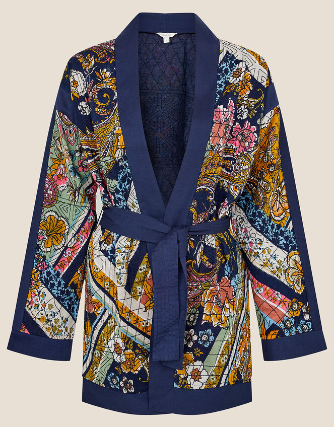 Jessie Printed Short Jacket, Blue (NAVY), large