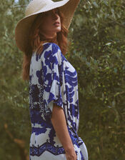 One Hundred Stars Obi Giant Willow Print Midi Dress, Blue (BLUE), large