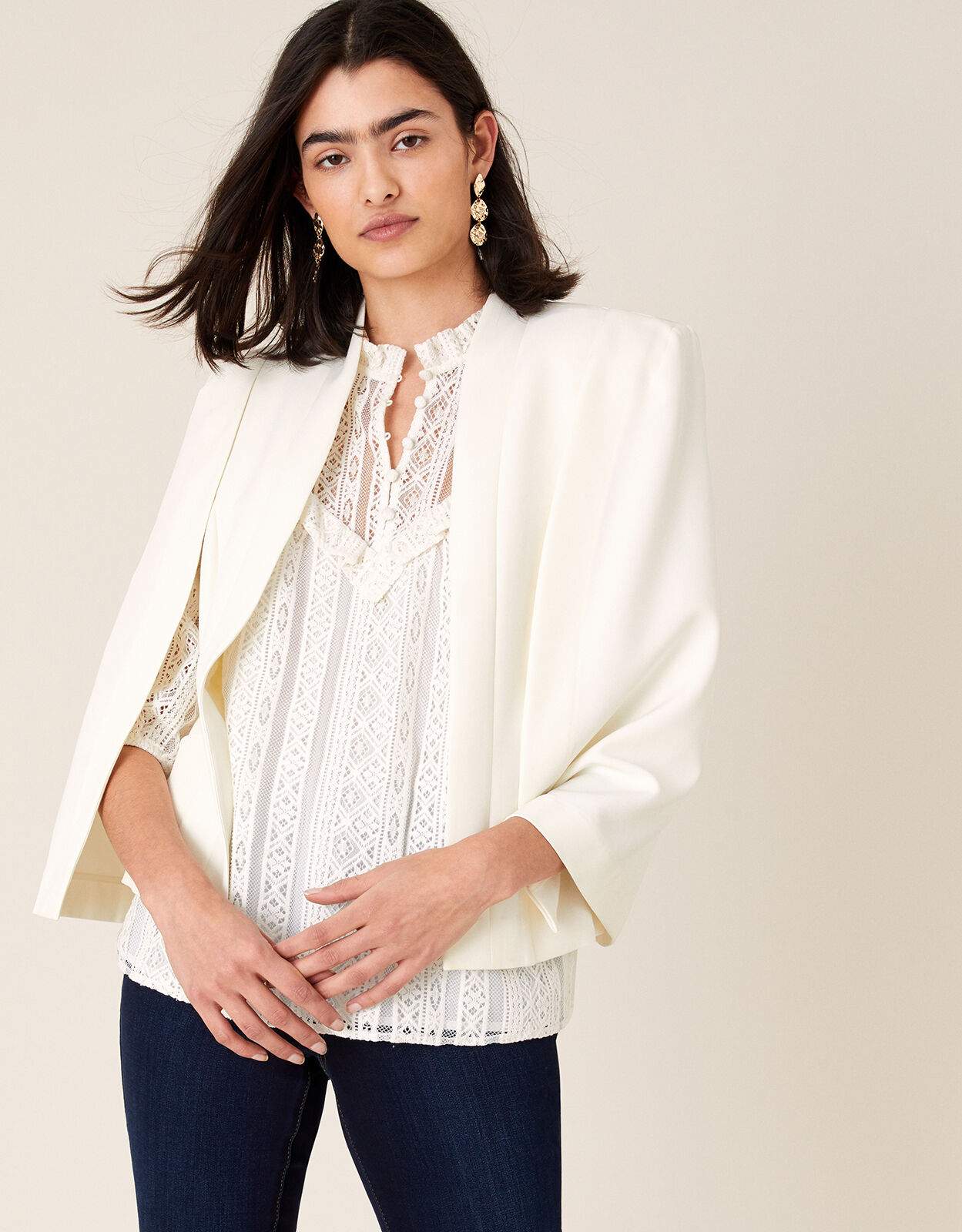 Ivory deals cape blazer