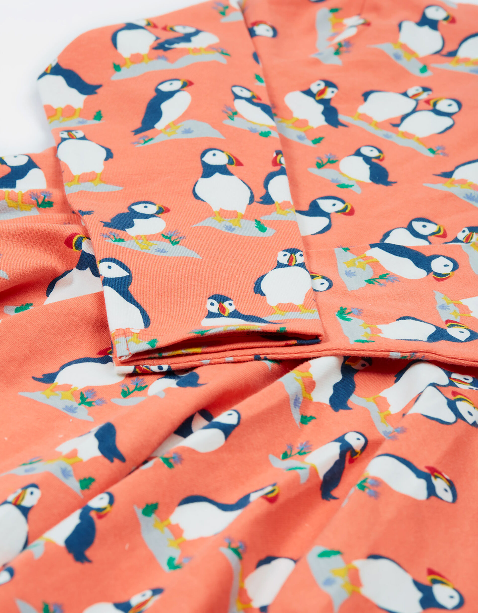 Frugi Puffin Print Skater Dress Pink