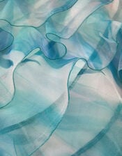 Marble Print Ruffle Party Dress, Multi (MULTI), large