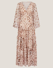 Leona Leopard Print Maxi Dress, Brown (BROWN), large