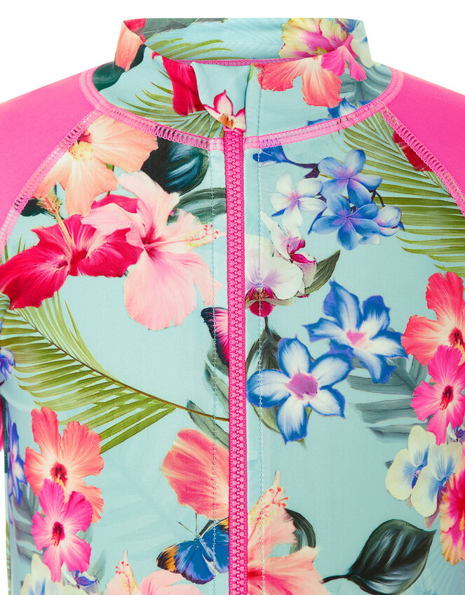 Fergie Floral Sunsafe Top with Recycled Polyester, Blue (TURQUOISE), large