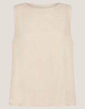 Lucy Linen Blend Tank Top , Natural (NATURAL), large